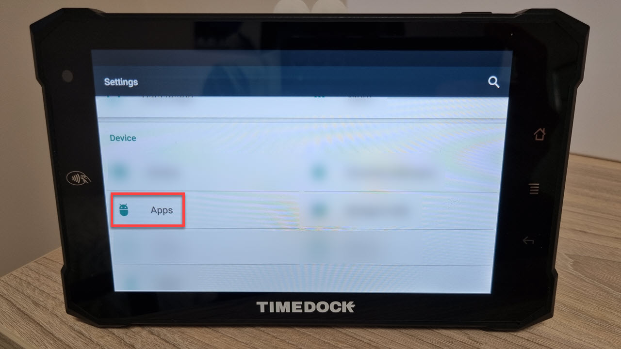 TimeTablet system settings